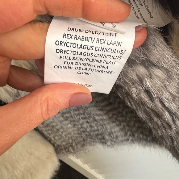 Vince Black, Gray, and Cream Genuine Fur Vest - Picture 4 of 4